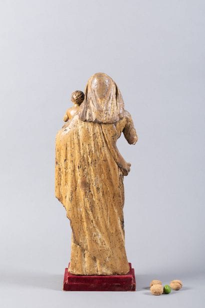 Virgin and Child carved in the round from...