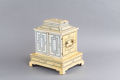 Small cabinet with ivory inlays (Loxodonta...