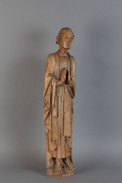 Carved walnut statue of Saint John of Calvary....