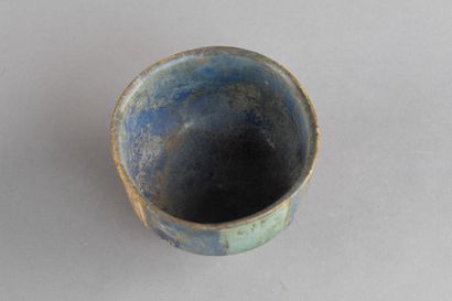 Tall ceramic cup with metallic lustre decoration...