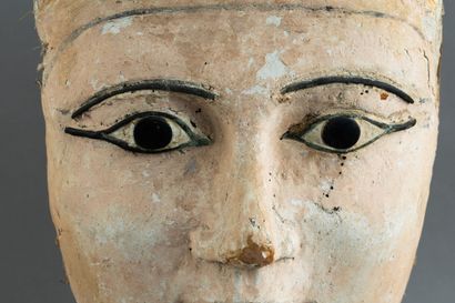 Large anthropomorphic mask from a sarcophagus...