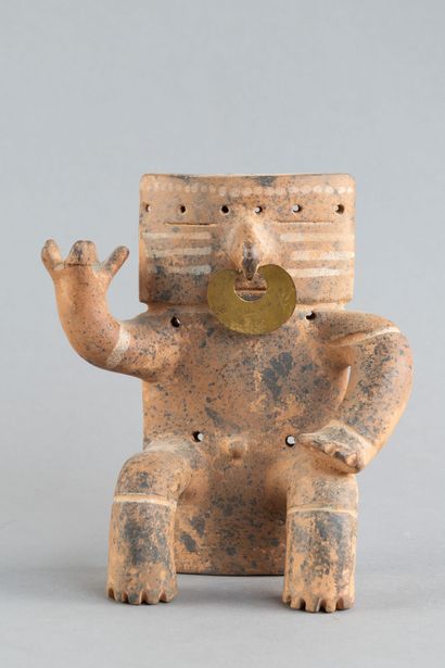 Cacique. Depiction of a seated dignitary,...