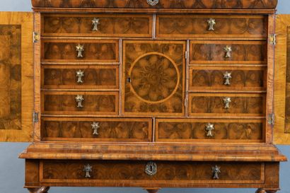 Cabinet with a front featuring one drawer...