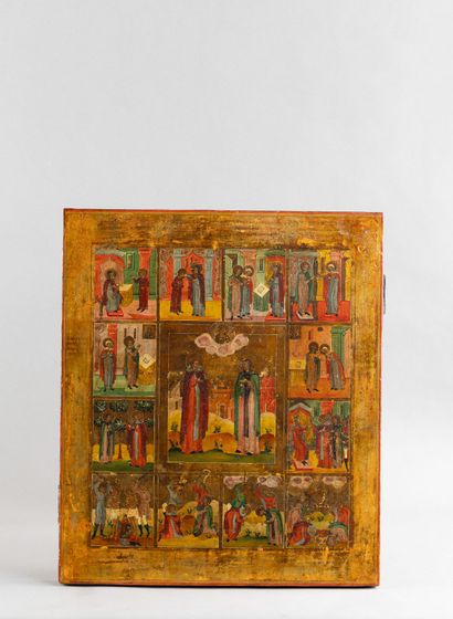 Rare icon depicting the life and sufferings...