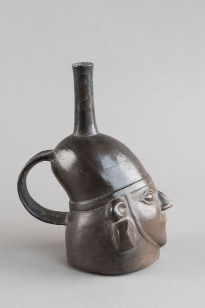 Handled vase depicting the portrait of a...