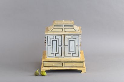 Small cabinet with ivory inlays (Loxodonta...