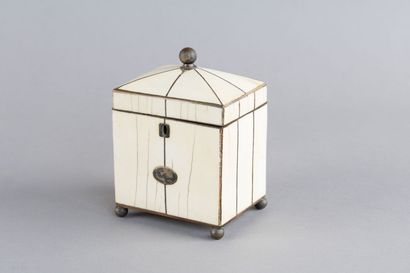 Tea box with ivory inlays (Loxodonta africana),...