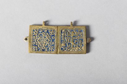 A diptych travel icon depicting the Virgin...
