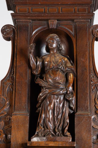 Carved walnut sideboard with four doors and...