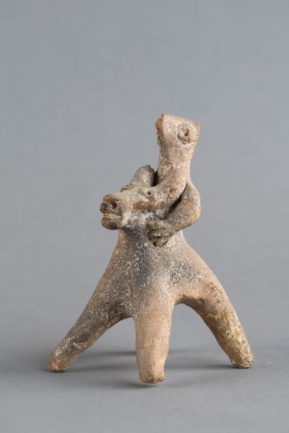 Syrian-Hittite horseman figurine. Terracotta....