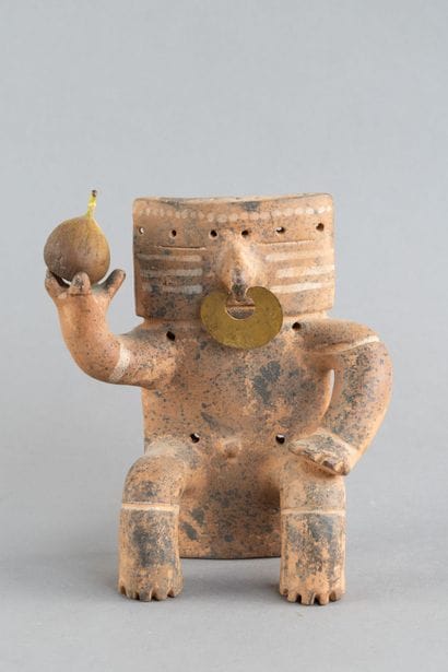 Cacique. Depiction of a seated dignitary,...