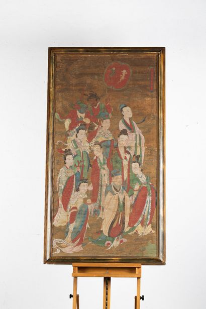 CHINE - XVIIe siècle
Encre sur soie, ensemble...