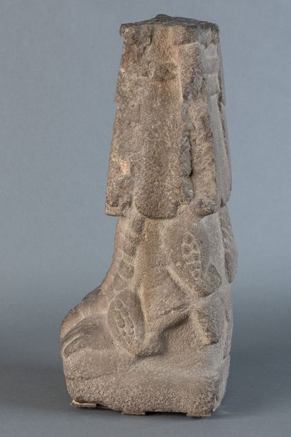 Goddess of corn. She is depicted seated with...