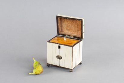 Tea box with ivory inlays (Loxodonta africana),...