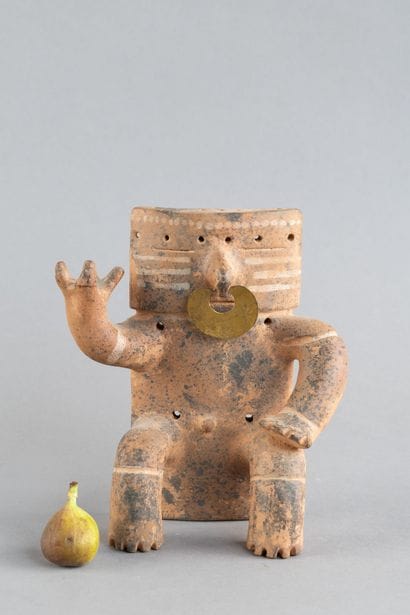Cacique. Depiction of a seated dignitary,...