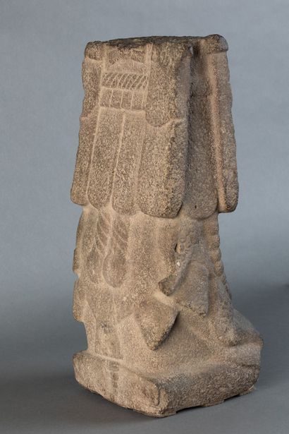 Goddess of corn. She is depicted seated with...