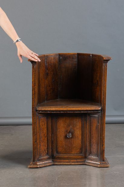 Wicker armchair with molded panels, “Sedille...