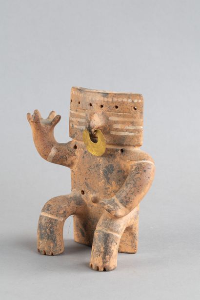 Cacique. Depiction of a seated dignitary,...