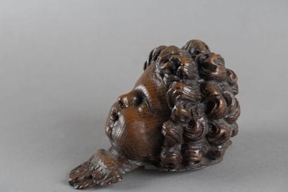 Carved oak cherub head, wall sconce element.
Northern...