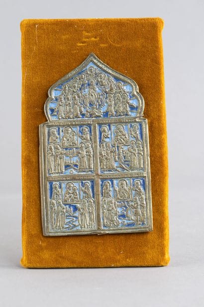 A four-panel travel icon depicting four Virgins...