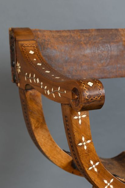 Curule armchair known as the “Sedia Dantesca,”...