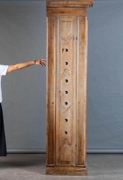Molded walnut wardrobe with openwork paneled...