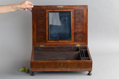 Letter box made of violet wood marquetry....