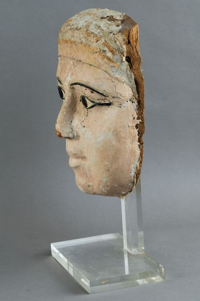 Large anthropomorphic mask from a sarcophagus...