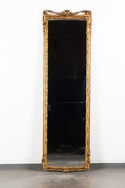 Rectangular mirror with a gilded wooden frame...