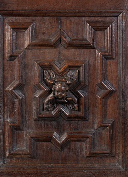 Oak sideboard with one drawer and a molded...