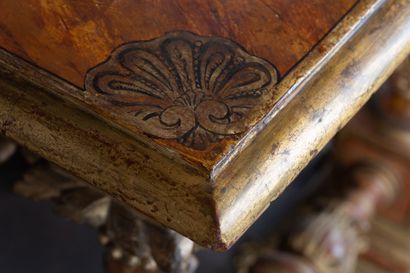 Lacquered and gilded wooden game table.
In...