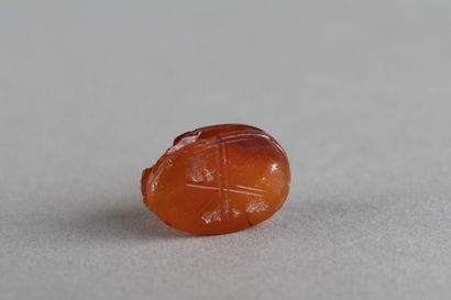 A scarab with a star-shaped motif engraved...