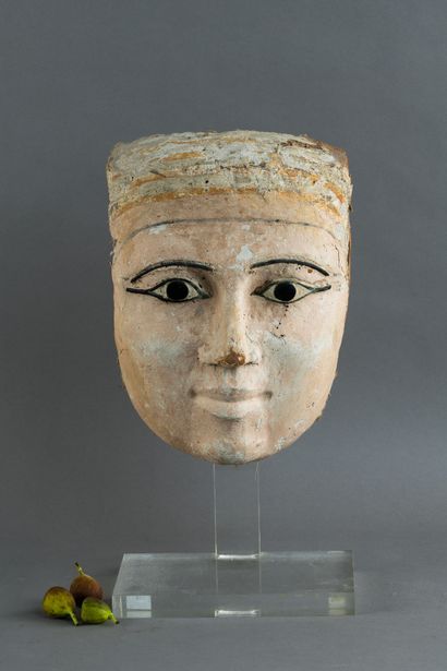 Large anthropomorphic mask from a sarcophagus...
