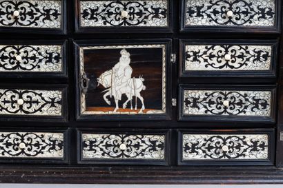 Two-door cabinet made of ebony (Diospyros...