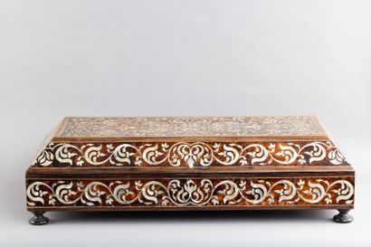 Shawl box with mother-of-pearl inlay on a...