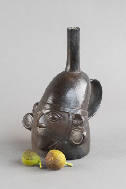 Handled vase depicting the portrait of a...