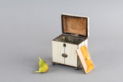 Tea box with ivory inlays (Loxodonta africana),...