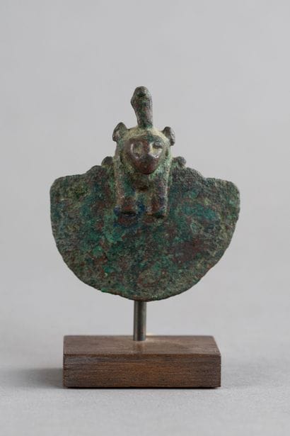 Aegis adorned with a lioness’s head. Bronze....