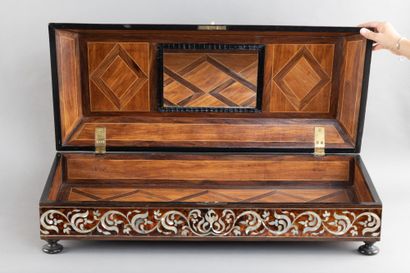 Shawl box with mother-of-pearl inlay on a...