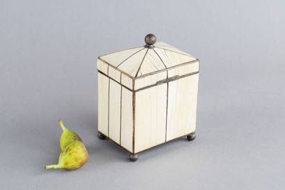 Tea box with ivory inlays (Loxodonta africana),...
