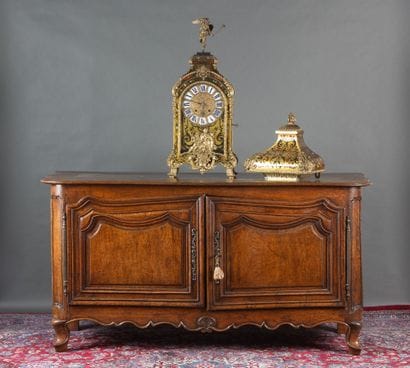 Large oak sideboard with molded and carved...