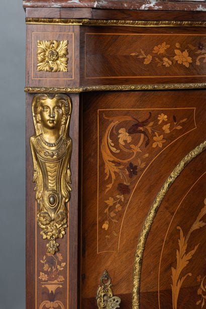 Corner cabinet with a curved front, made...