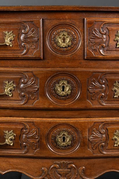 Chest of drawers with a curved front made...