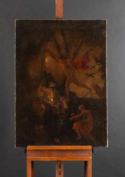 Ecole flamande du XVIIIe siècle 
Scène de...