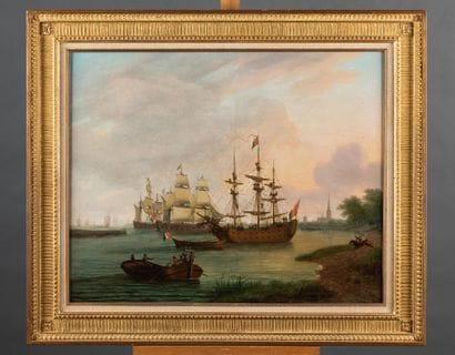 Ecole française de la fin du XVIIIe siècle
Navires...