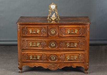 Chest of drawers with a curved front made...