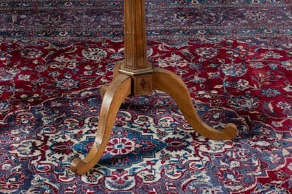 Mahogany side table with ebony inlays, octagonal...