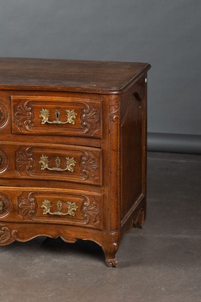 Chest of drawers with a curved front made...