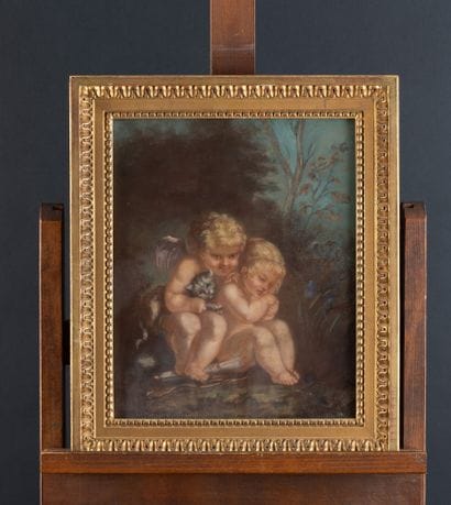 Ecole française vers 1900
Cupidon et amour...