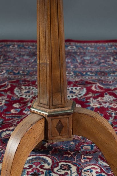 Mahogany side table with ebony inlays, octagonal...